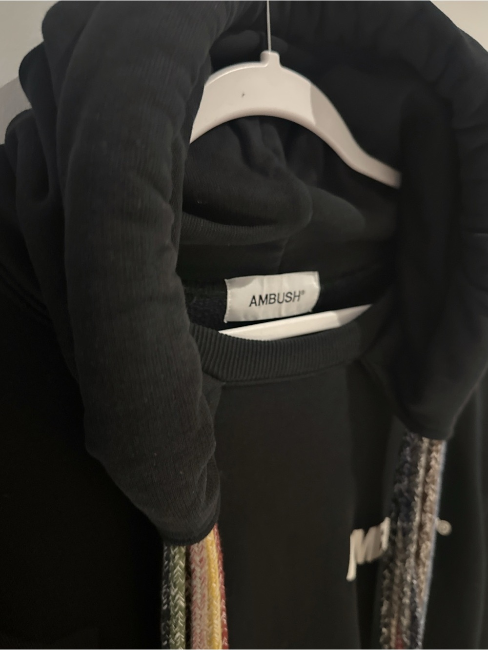 AMBUSH® Black Men's Hoodie Sweater with Multicolor Drawcords - Picture 3 of 3